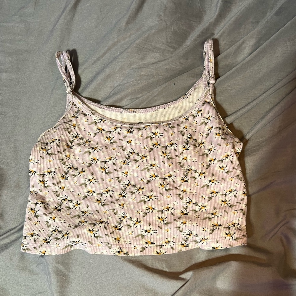 Hollister floral cropped tank top